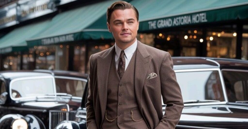 Gatsby-style flat back hairstyle for men with sleek, vintage look