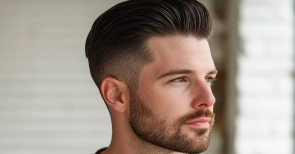 Greaser slick-back style with a high-shine finish