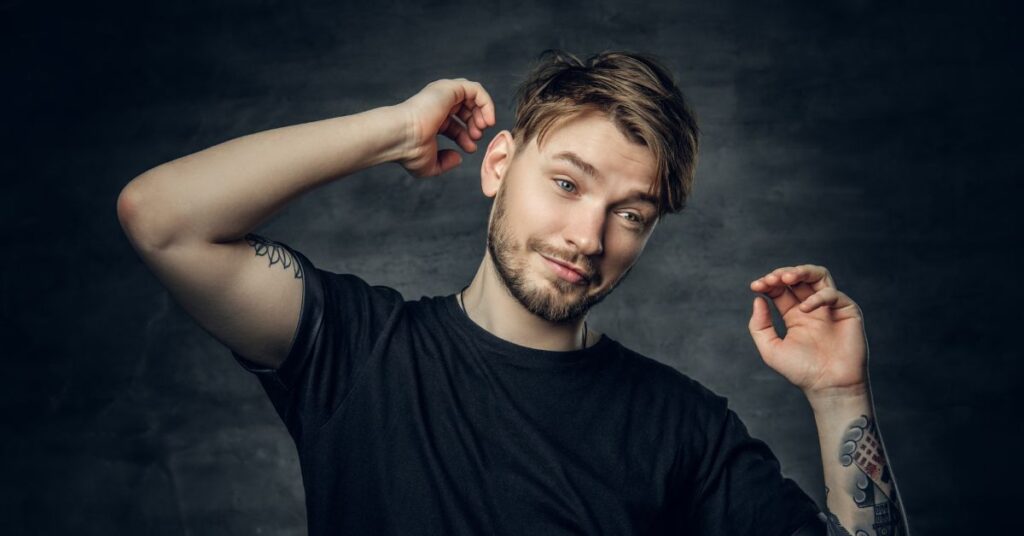 Messy mohawk fade hair mens with textured spikes
