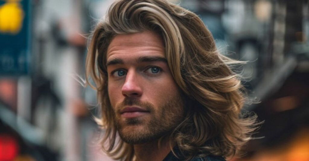 Modern layered mullet for men with choppy textures and trendy tapered sides