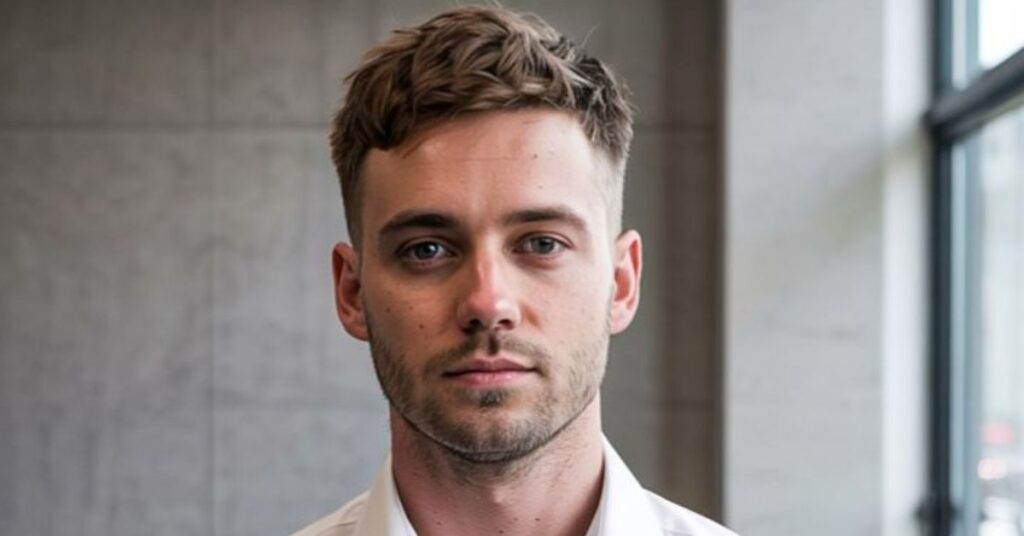 Short tapered crop with soft texture and natural layered fringe for a clean look