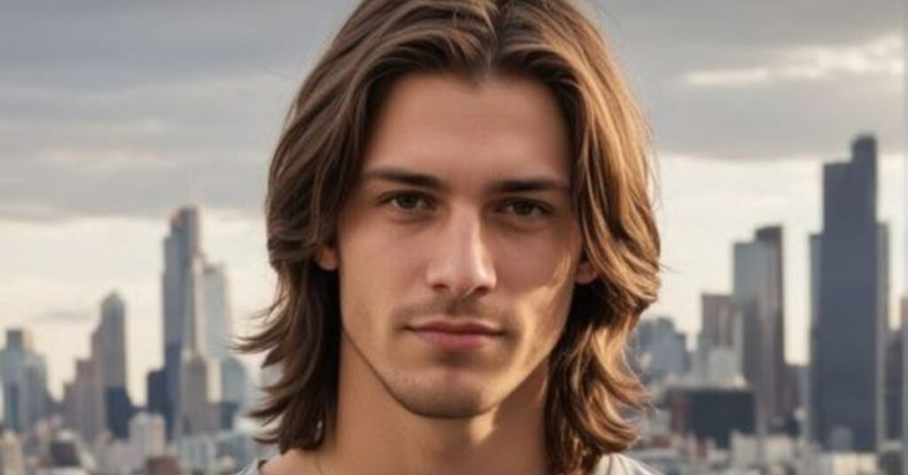 Shoulder-length layered hair for men with natural hero flow and textured ends