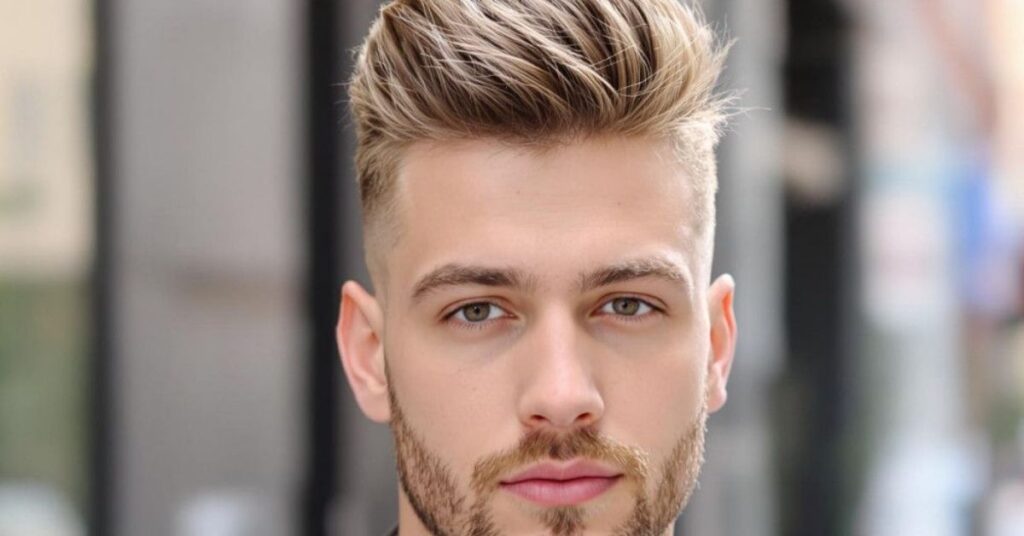 Slick back hairstyle for men with precise surgical lines and clean sides