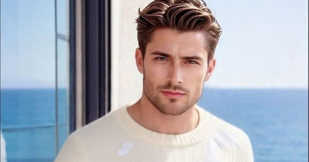 Corporate side part slick back hairstyle for men with professional polished look