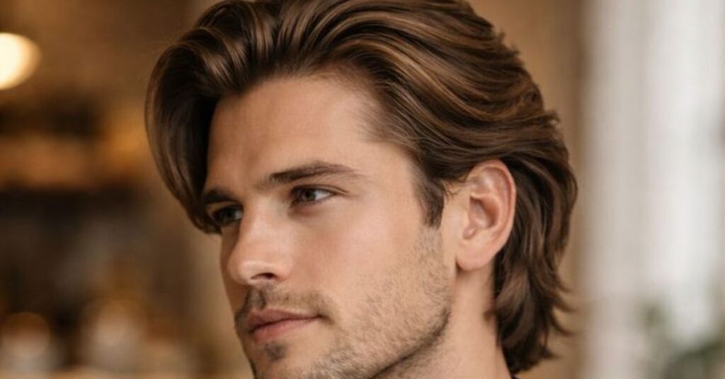 Feathered layer cut for men with natural movement