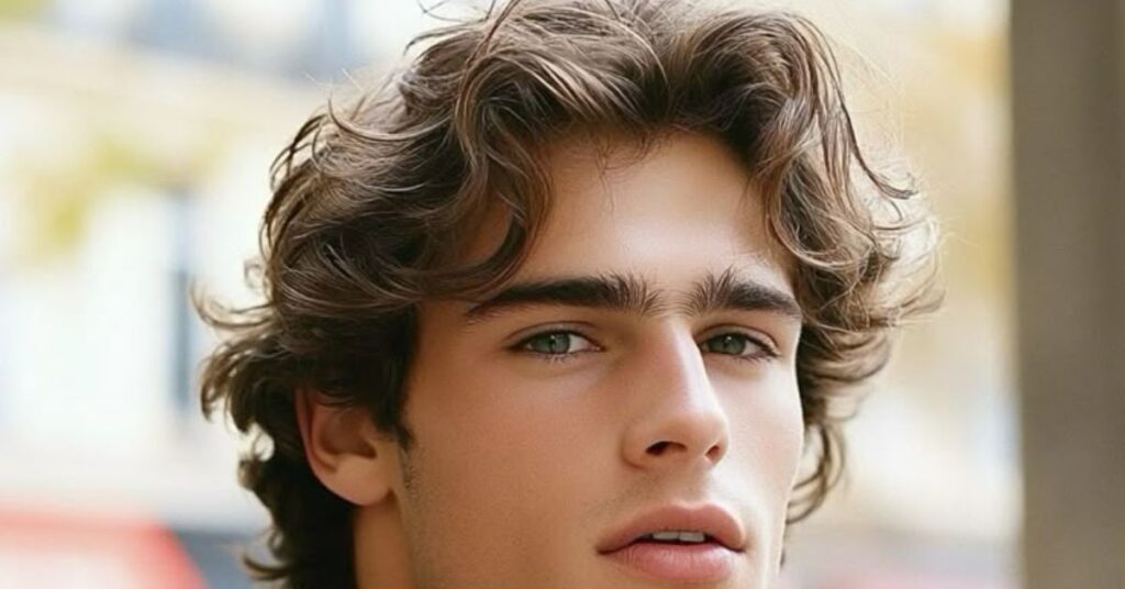 Shaggy mod cut for men featuring a heavy point-cut fringe and British-inspired retro layers with a modern messy finish.