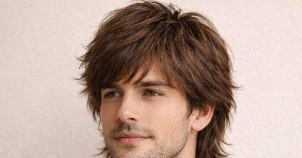 Shaggy undercut for men featuring disconnected shaved sides and a long, messy layered top for high-contrast texture.