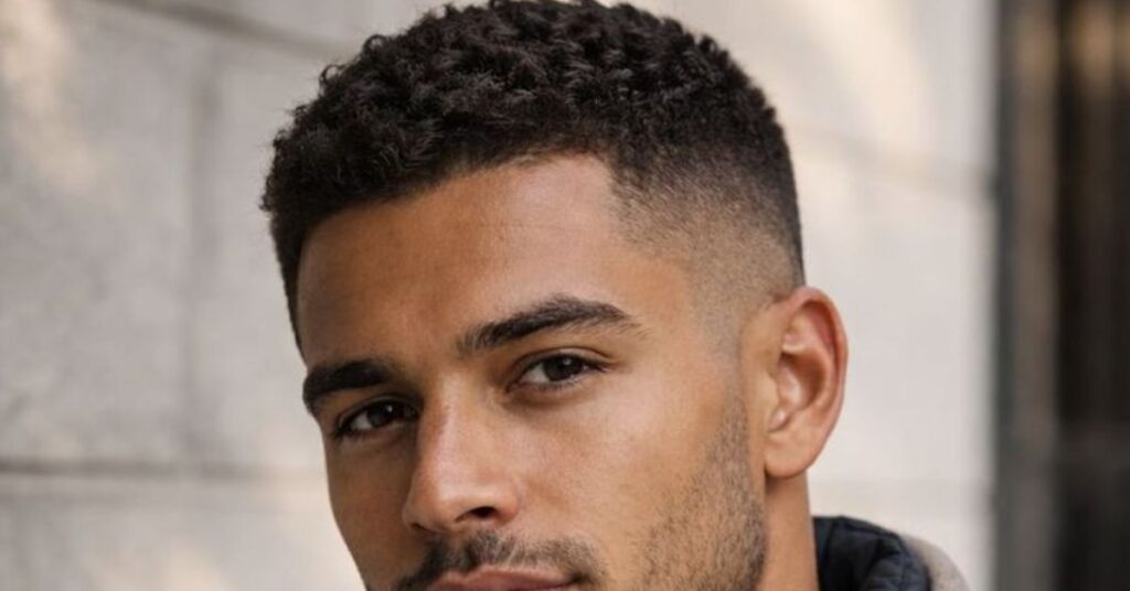Natural afro fade haircut for men