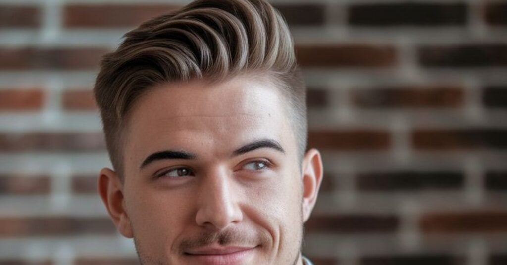 Textured blowout fade for men with tapered sides and a natural, airy finish.