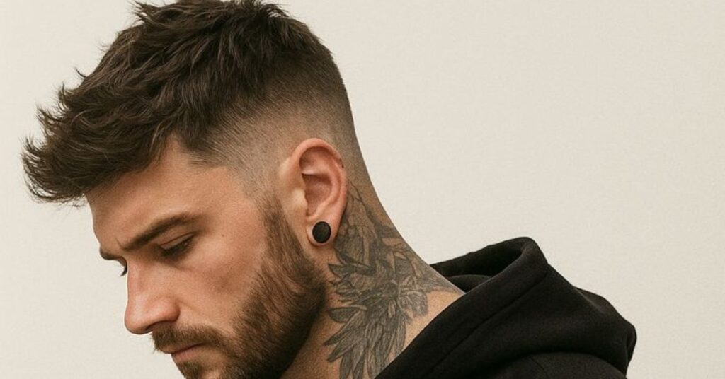 Disconnected undercut for men with curly hair