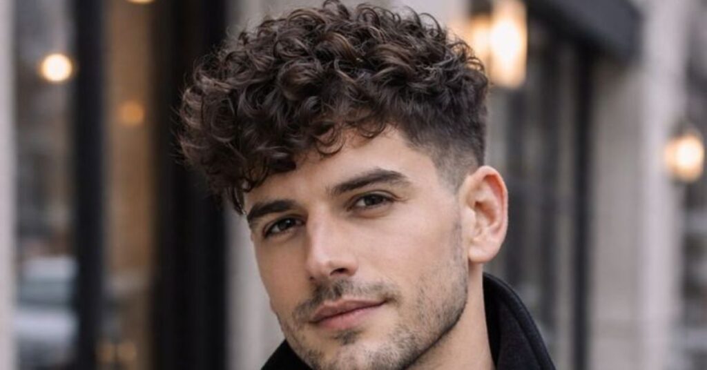 Modern broccoli cut for guys with curly hair