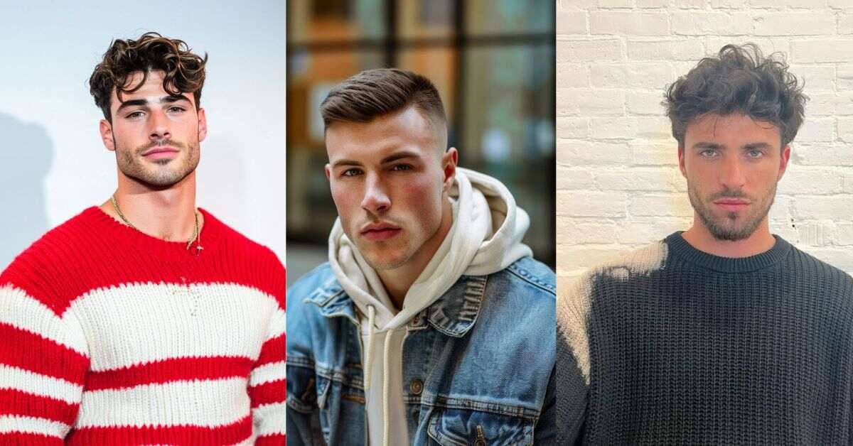 Collage of 30 undercut comb over styles featuring low, mid, and high fades