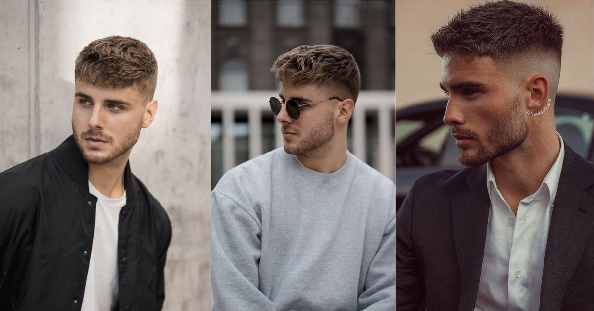 Showcase of 40 crew cut styles featuring classic, fade, and modern textured variations for men
