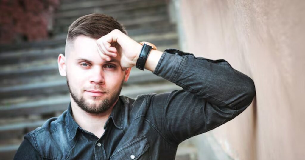 Burst fade crew cut highlighting top section