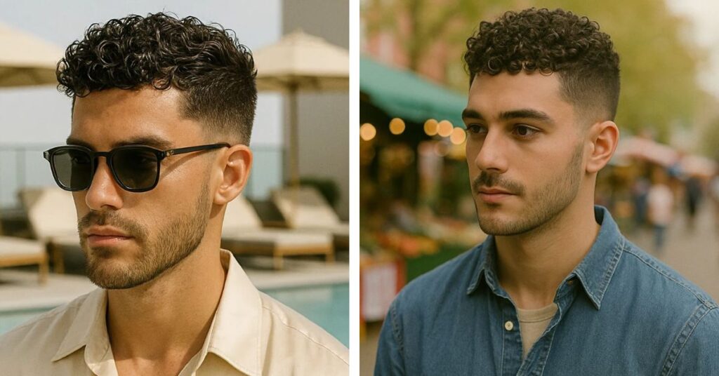 Curly hair military high fade for neat tactical look