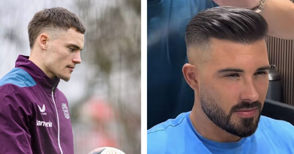 Salt-and-pepper textured comb over with mature appeal