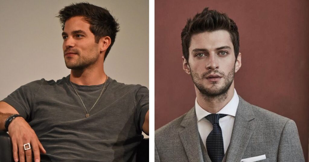 Spiky modern faux hawk (foahawk) for men with straight hair.