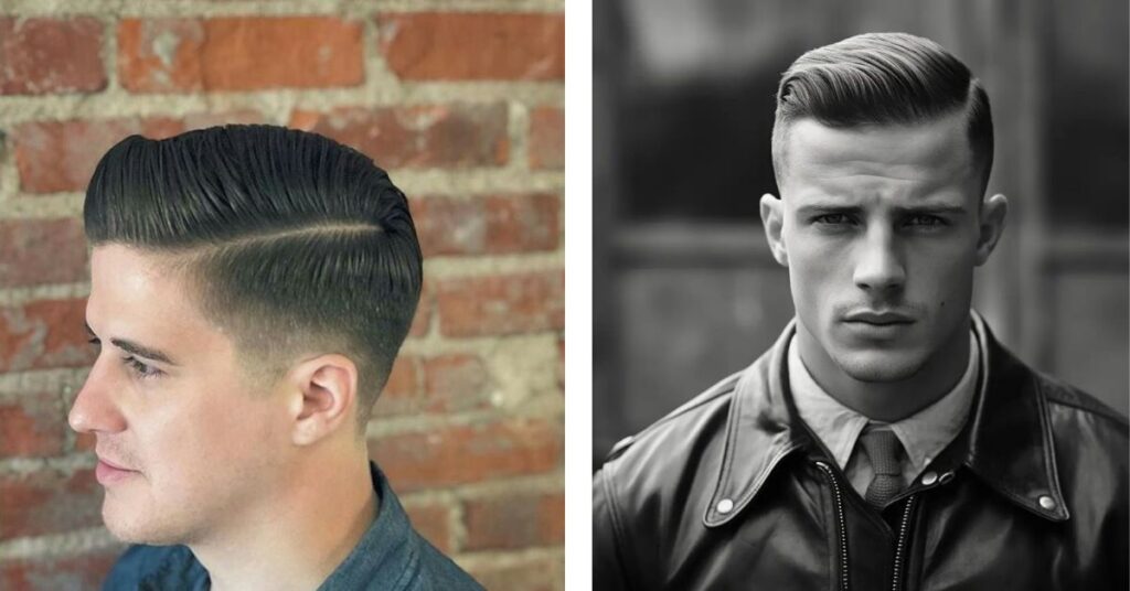 Hard part military cut with razor shaved division line