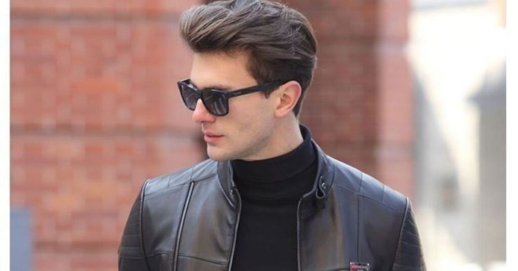 Ivy league military haircut with classic side part for men