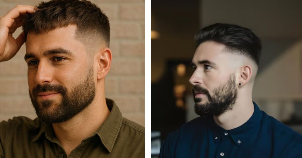 Matte clay crew cut with dry natural finish