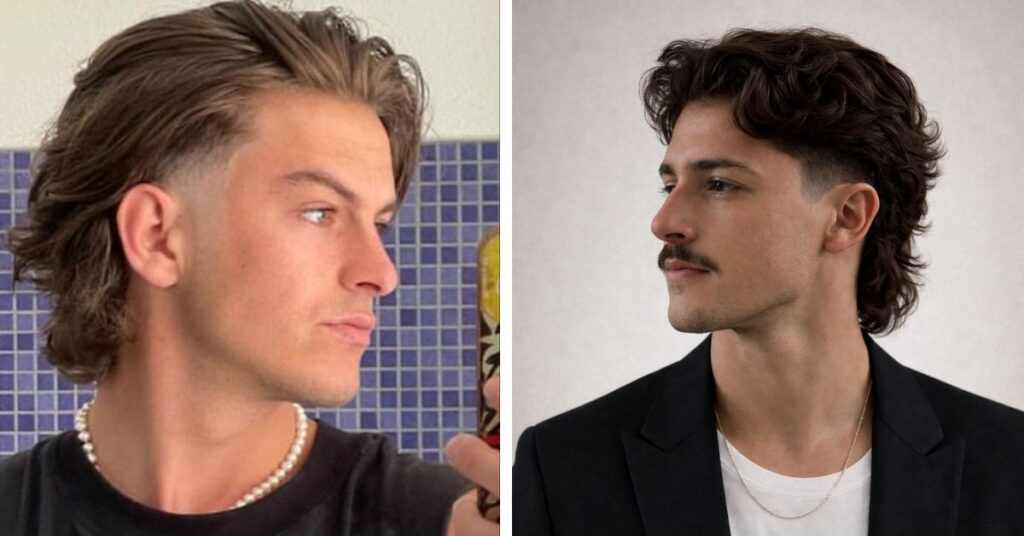 Medium Length Mullet with balanced side taper.