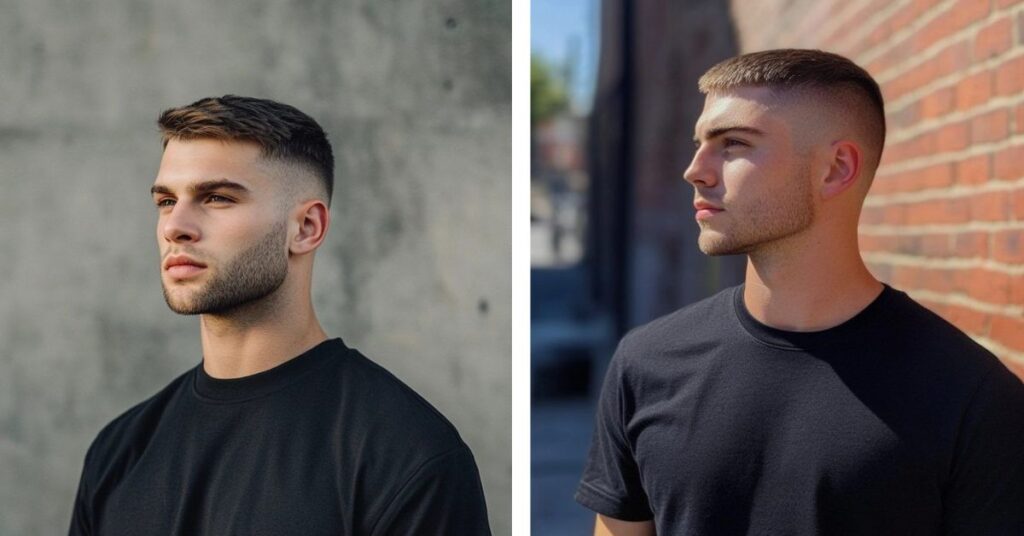 Balanced mid fade comparison showing high vs mid fade transitions.