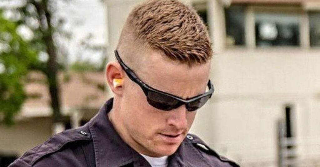 Classic military taper fade for standard grooming regulations