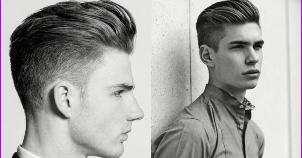 Military slick back hairstyle with matte hold finish