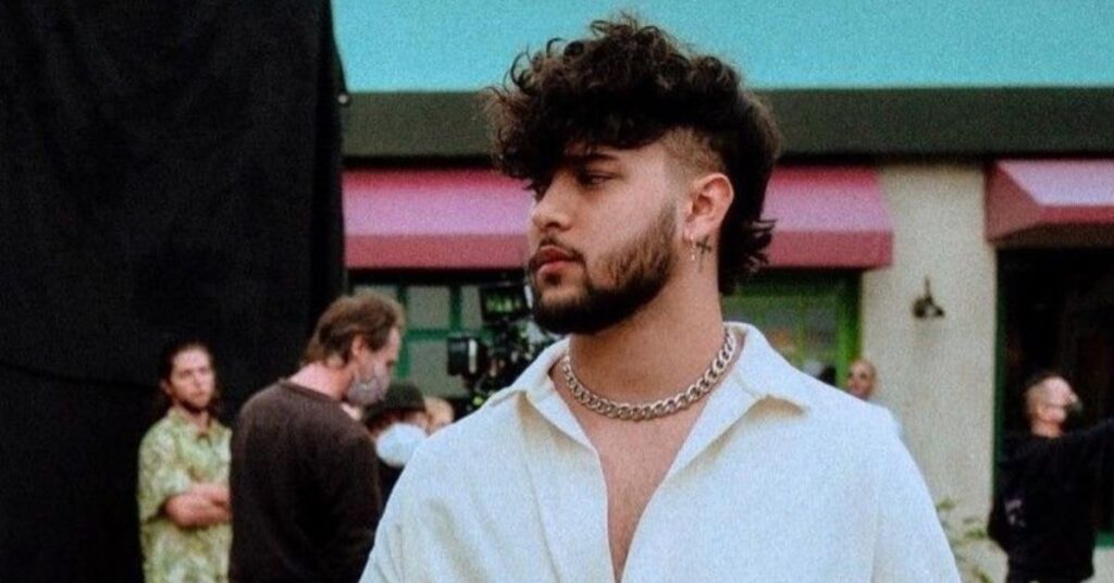 Modern Mullet with full beard for masculine frame.