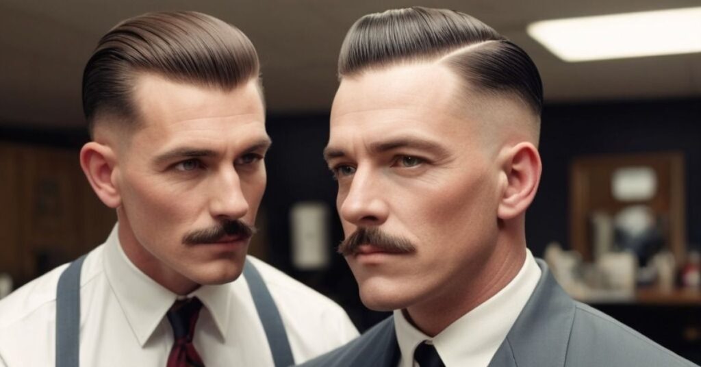 Short comb over military haircut for thinning hair on crown