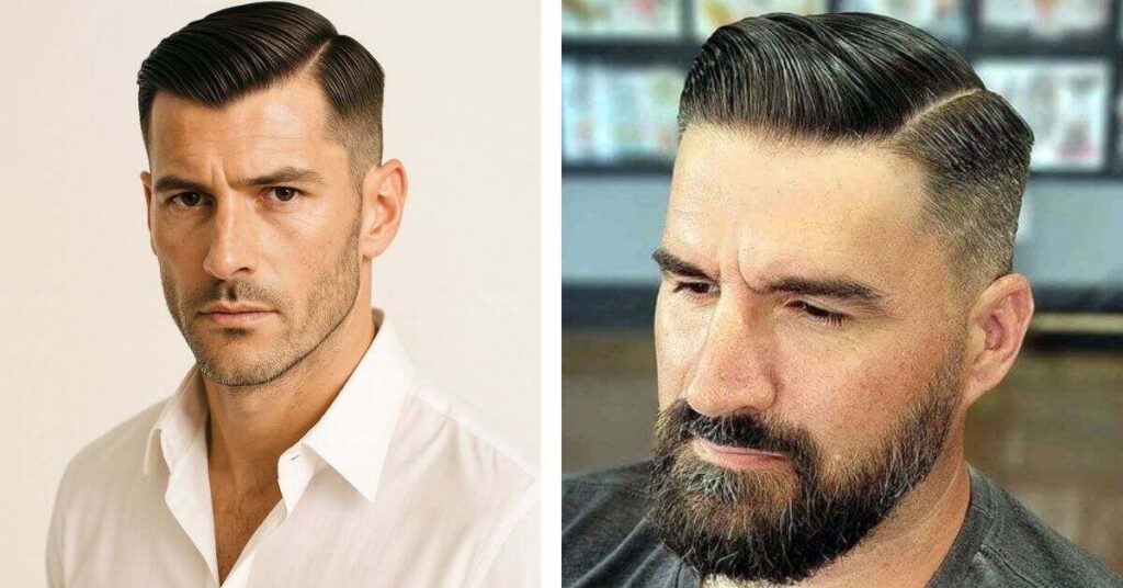 Side Part with Hard Lines