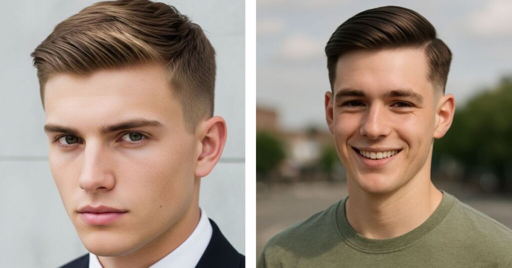 Side Part with Mid Taper
