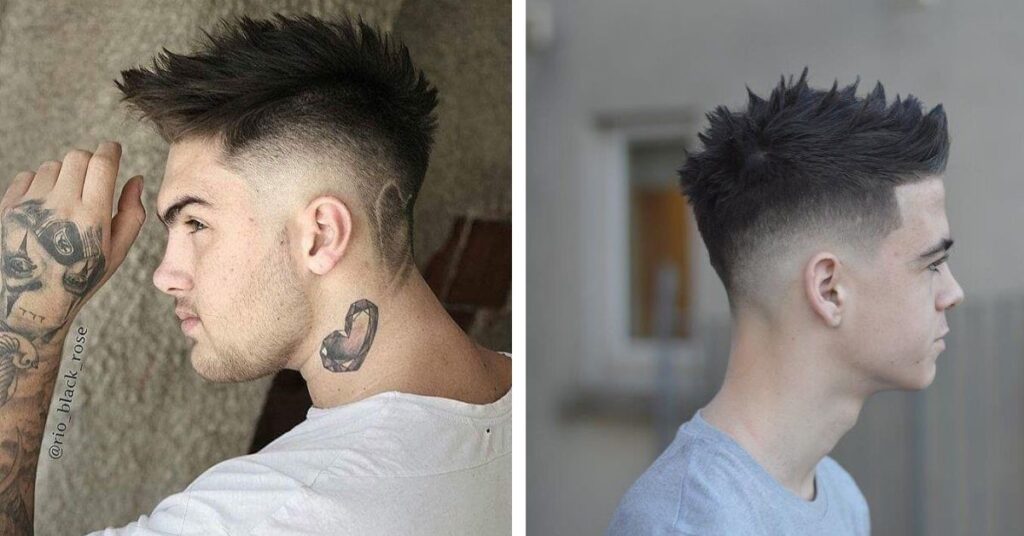 Spiky Modern Mullet with Y2K textured top.