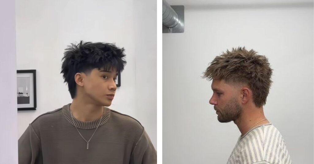 Textured Modern Mullet with messy matte finish.