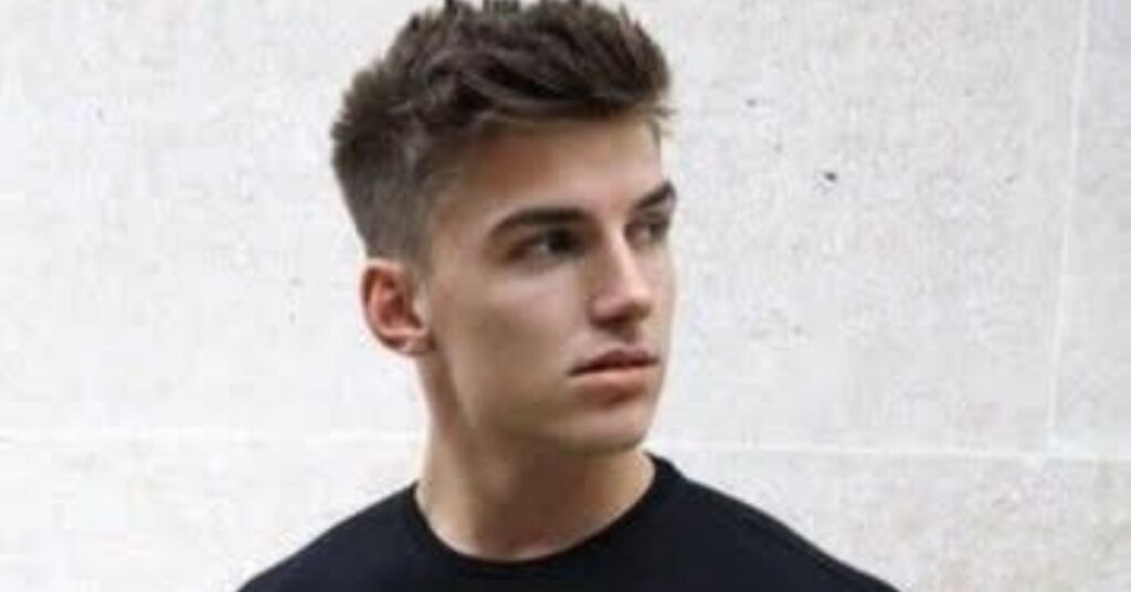 Short modern mullet with choppy top.