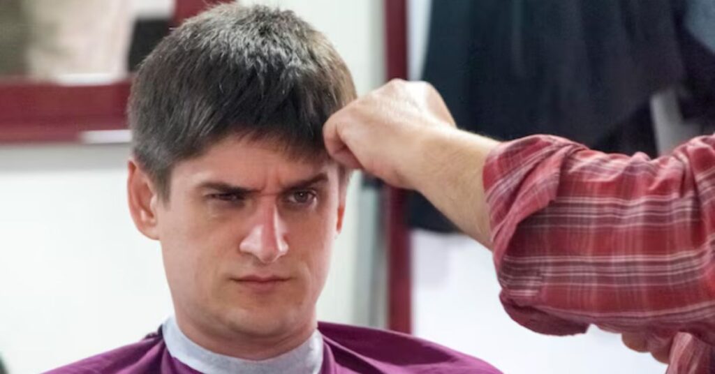 Thick hair comb over with structured layered control