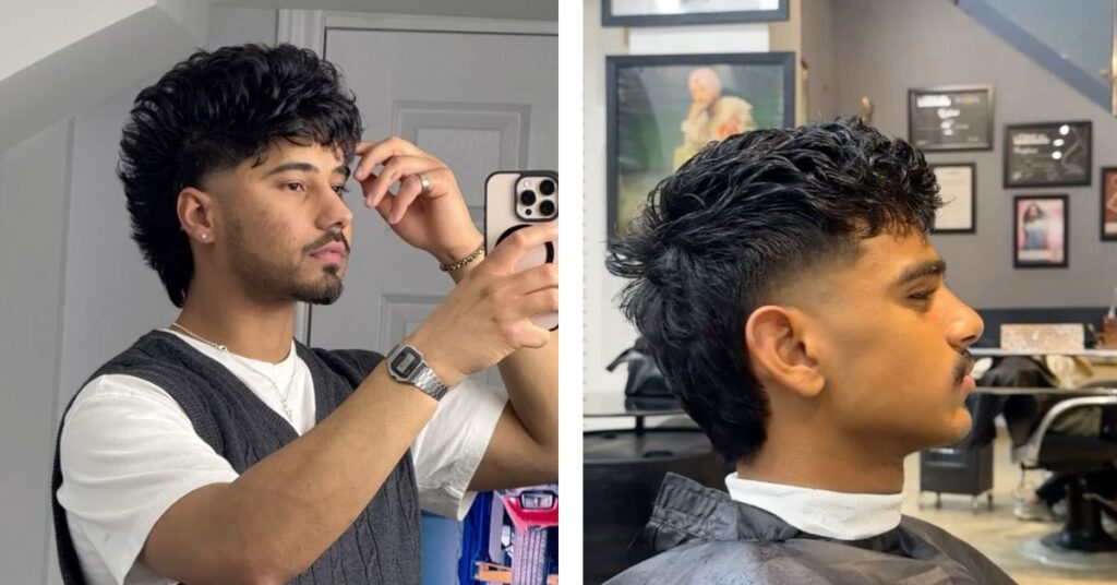 Wavy Modern Mullet with effortless natural flow.