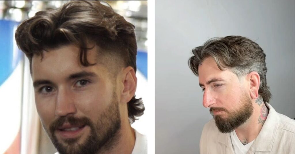 Trending wolf cut modern mullet for men.