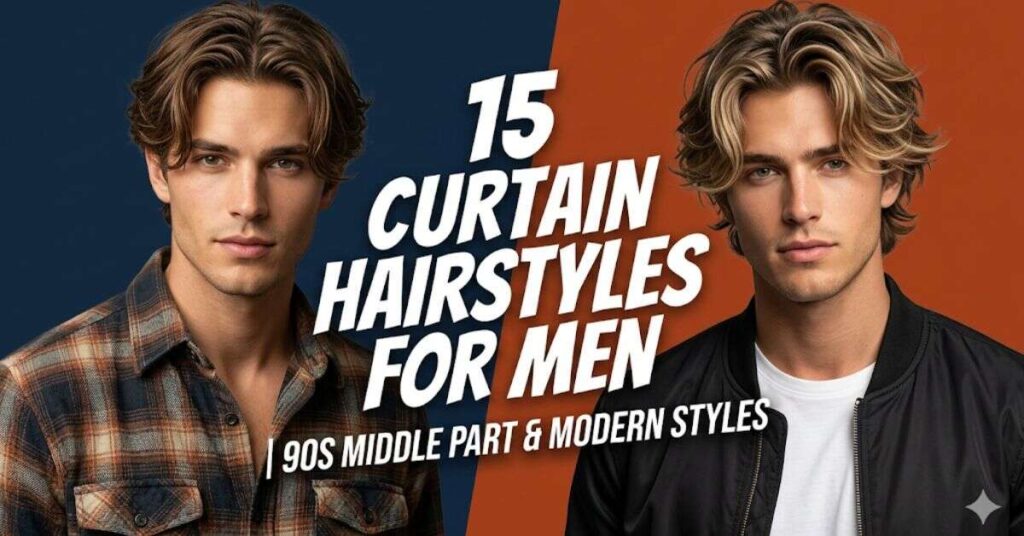 15 Curtain Hairstyles for Men 90s Middle Part & Modern Styles