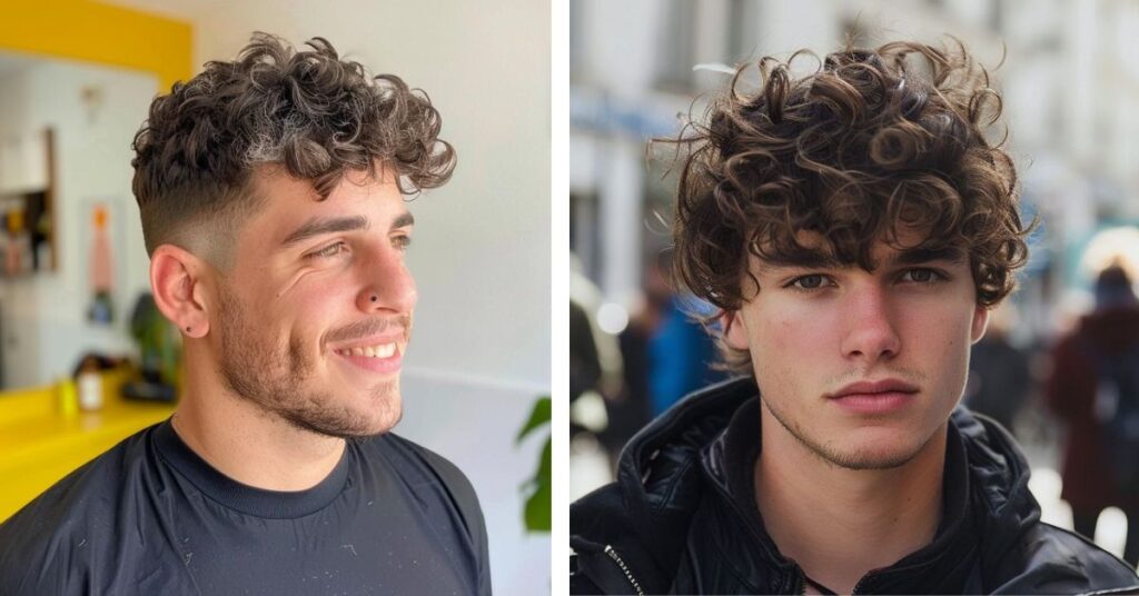 Curly Side Fringe with Fade