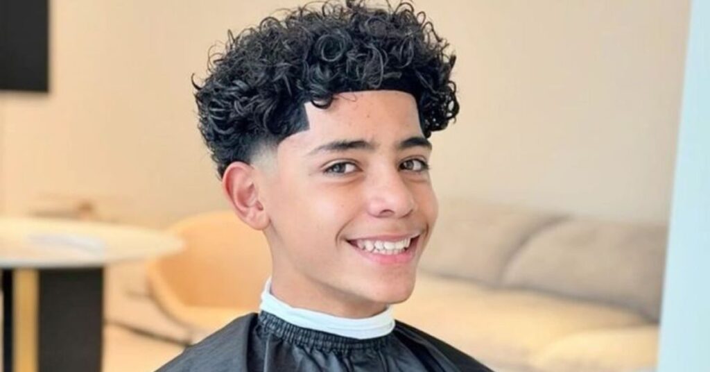 teenage Curly Top Fade