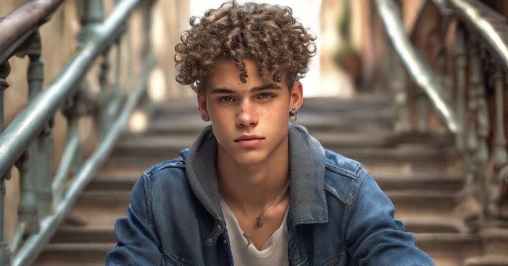 teenage Curly Undercut