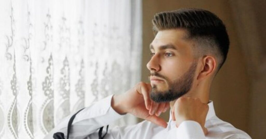 Low Fade Side Part Wedding Hairstyles