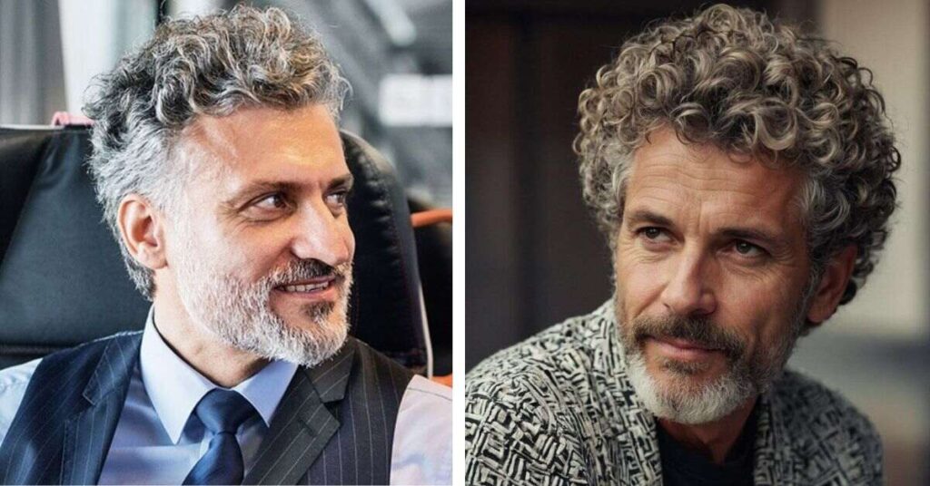 Salt and Pepper Curly Mod Hairstyle 2026