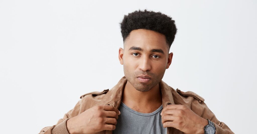 Short Afro haircut men