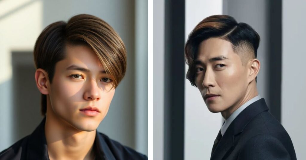 Side Swept Two Block hairs