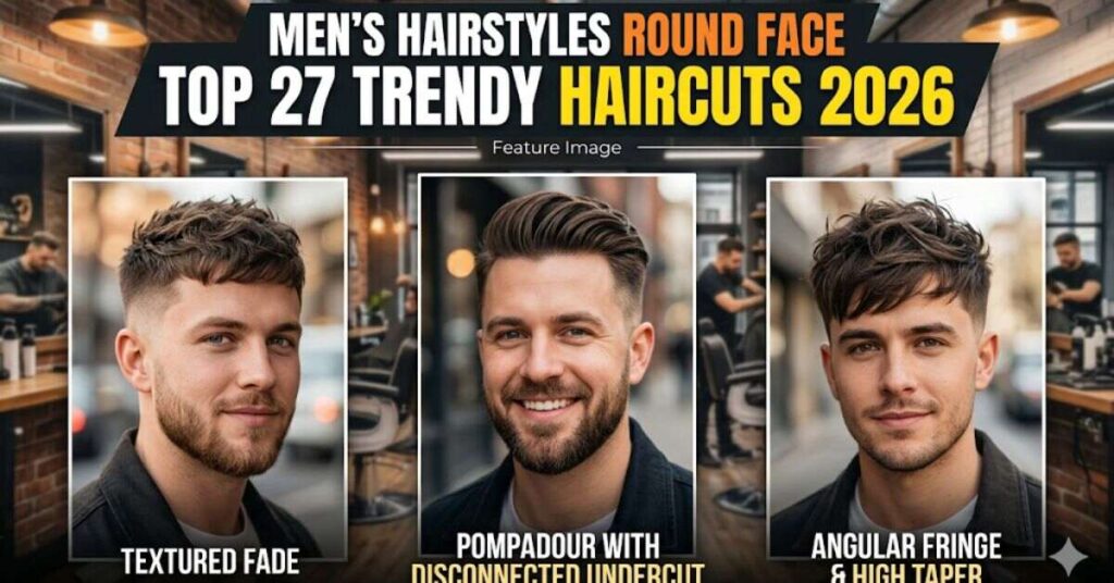 Men’s Hairstyle Round Face Top 27 Trendy Haircuts 2026