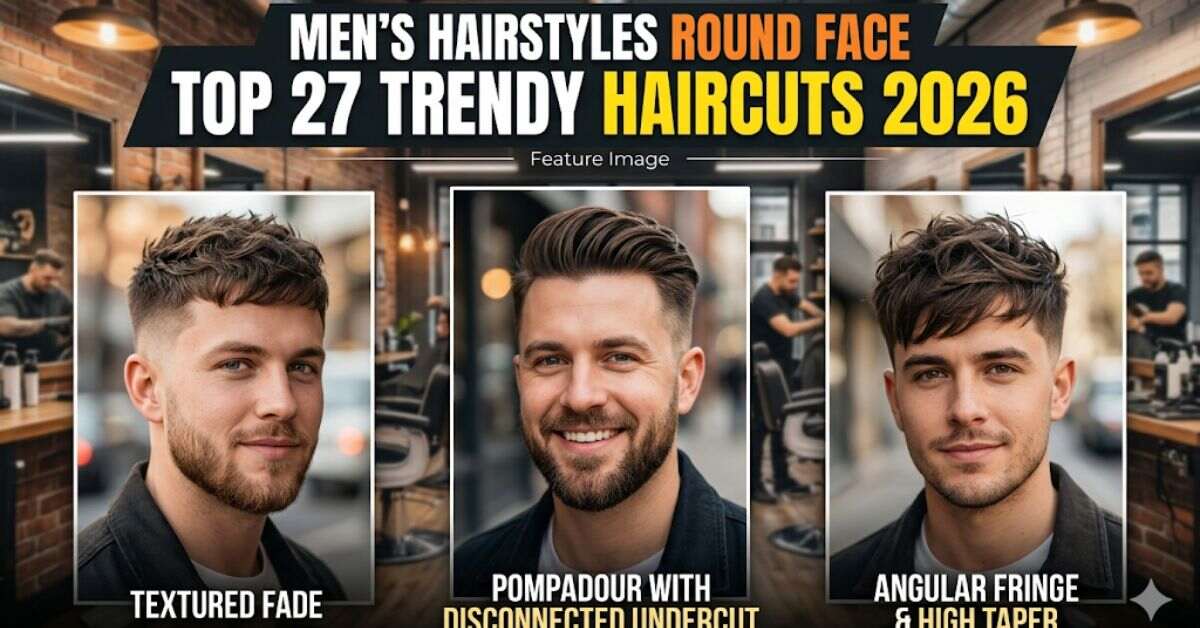 Men’s Hairstyle Round Face Top 27 Trendy Haircuts 2026