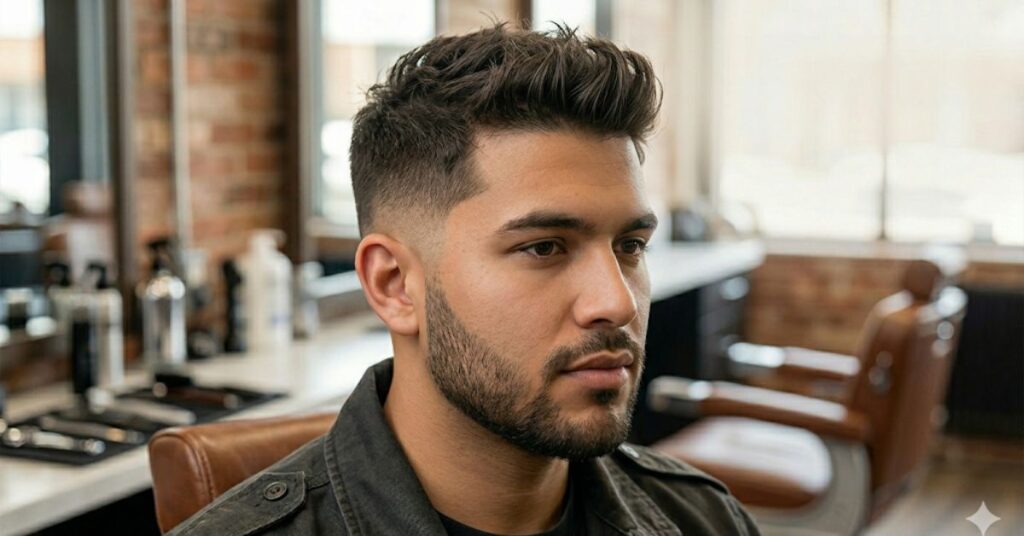 Messy Quiff with Low Taper