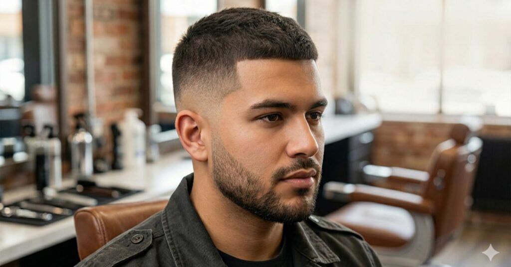 Textured Buzz Cut with Skin Fade
